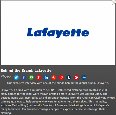 Behind the Brand: Lafayette