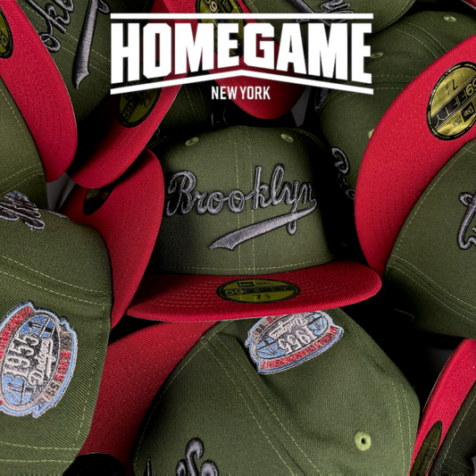 Brooklyn Dodgers 1955 World Championship Rifle Green/Heather Red New Era 59Fifty Hat