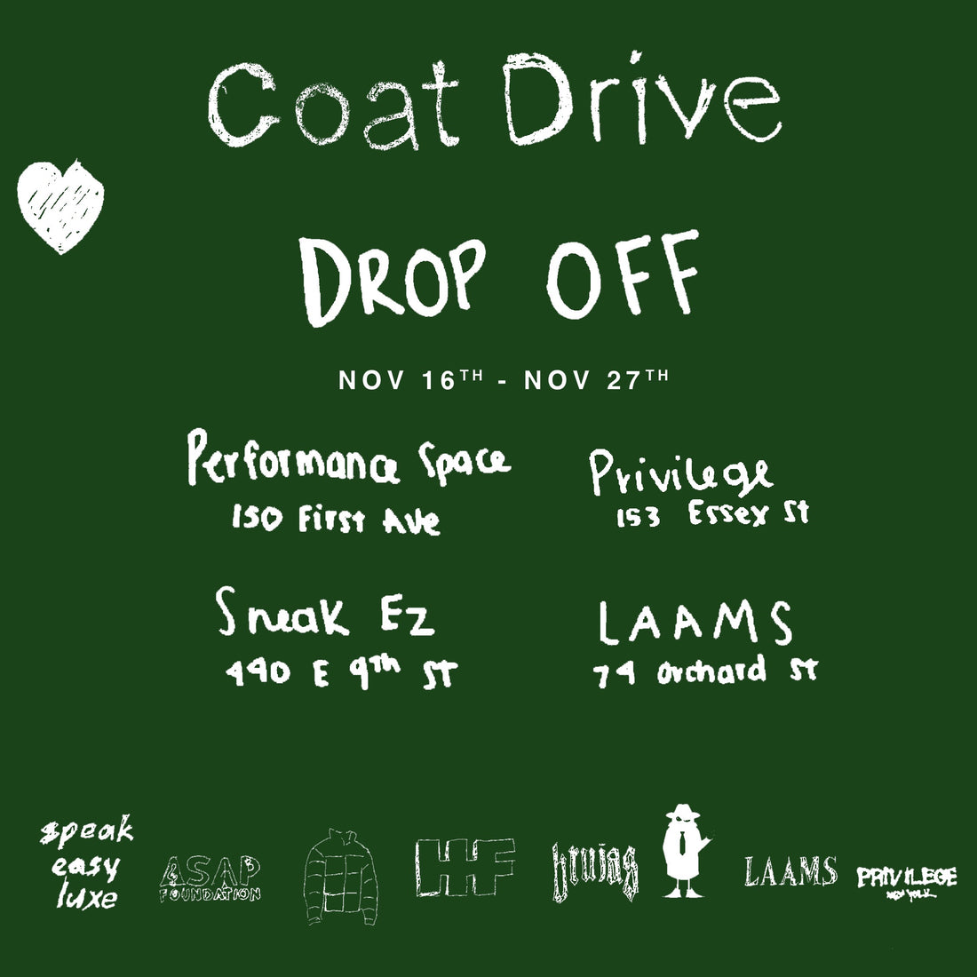 COAT DRIVE DROP OFF!