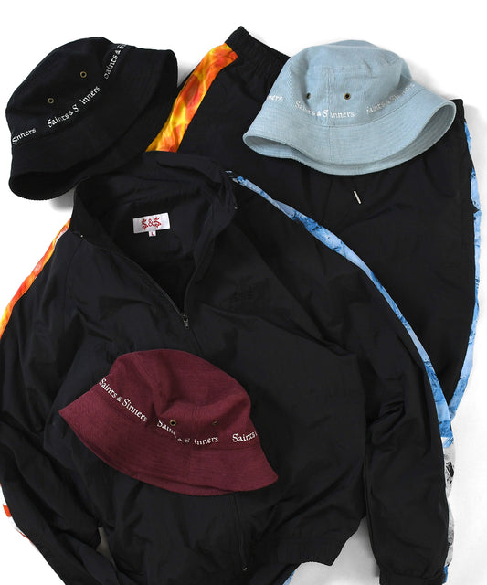 SAINTS & SINNERS FIRE WATER TRACK SUIT & BUCKET HATS