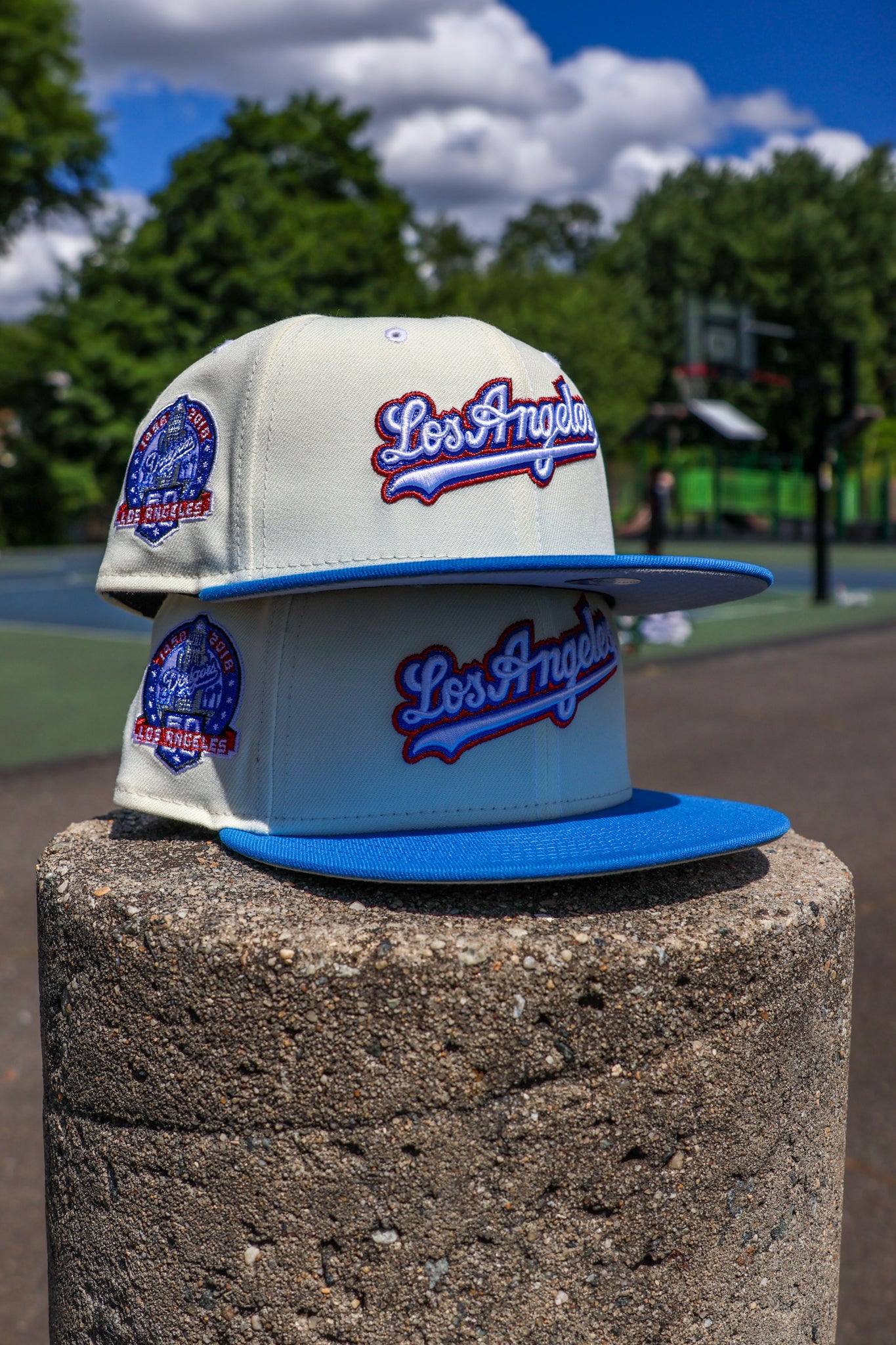 Los Angeles Dodgers 60th Anniversary Chrome White/Rainstorm Blue 59Fif