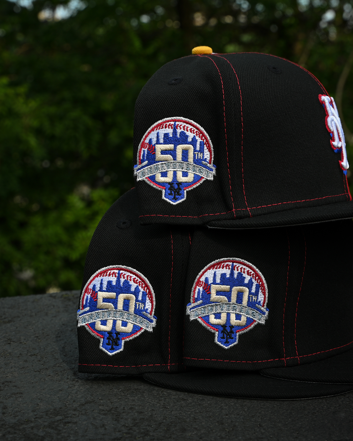 New York Mets 50th Anniversary Black/Front Door Red 59Fifty New Era