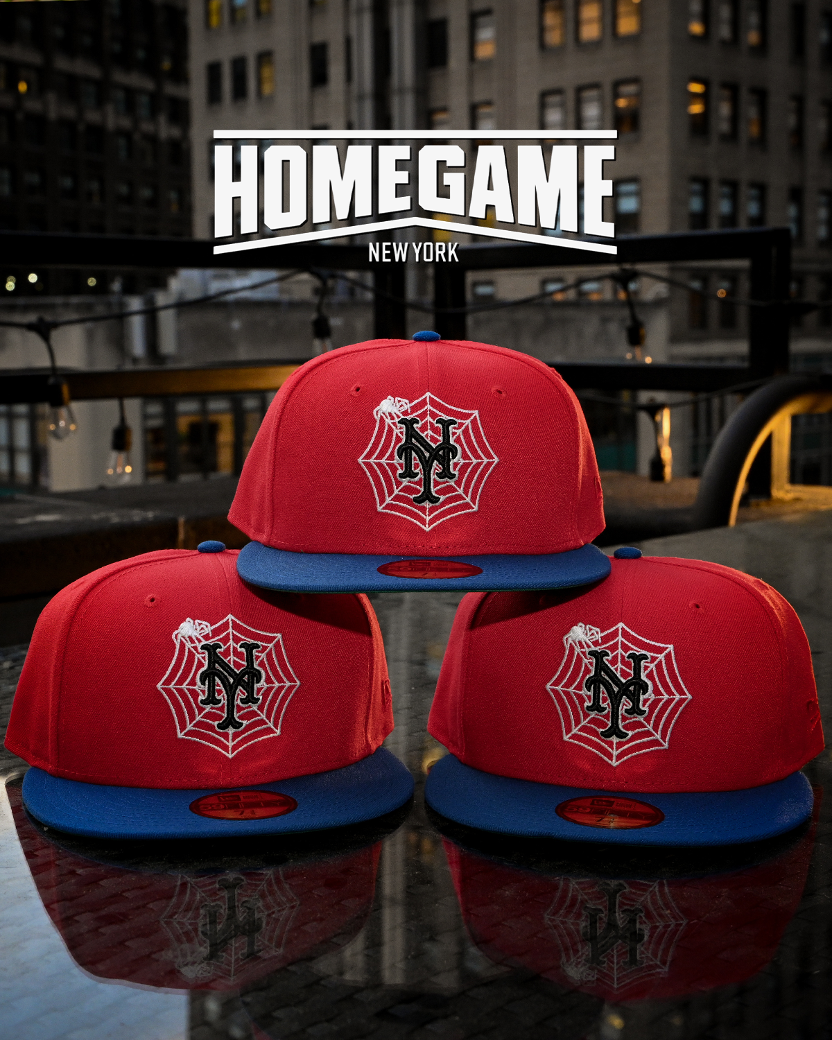 New York Mets Spider Front Door Red/Song Bird Blue 59Fifty New Era