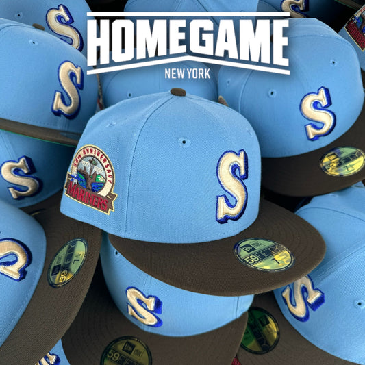 Seattle Mariners 30th Anniversary in Sky Blue/Walnut 59Fifty New Era Hat