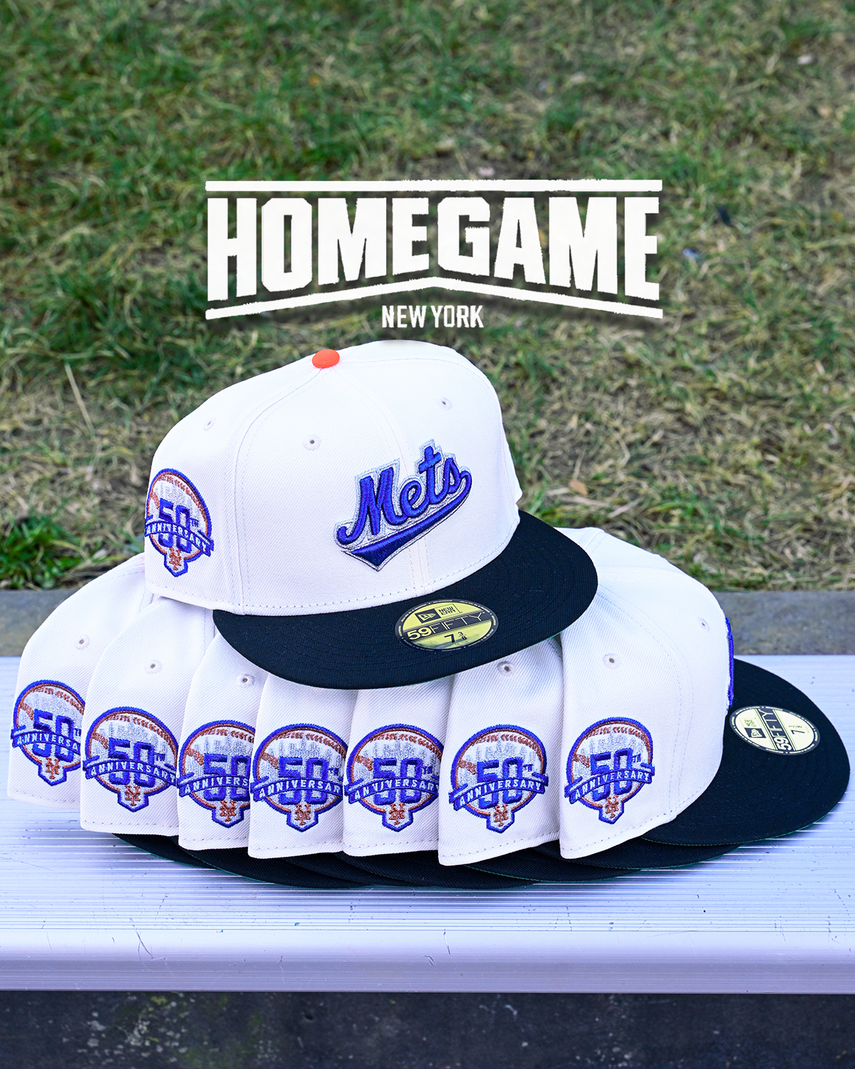 New York Mets 50th Anniversary Chrome White/Black 59Fifty New Era