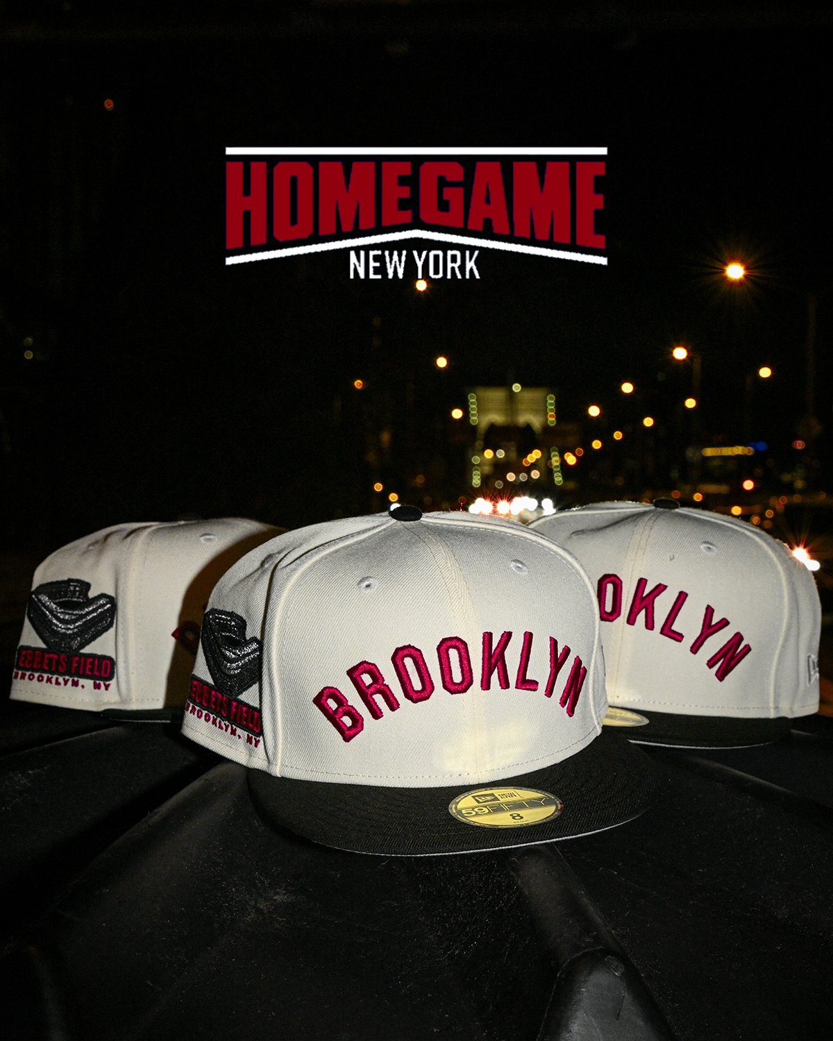 Brooklyn Dodgers Ebbets Field Chrome White/Black 59Fifty New Era