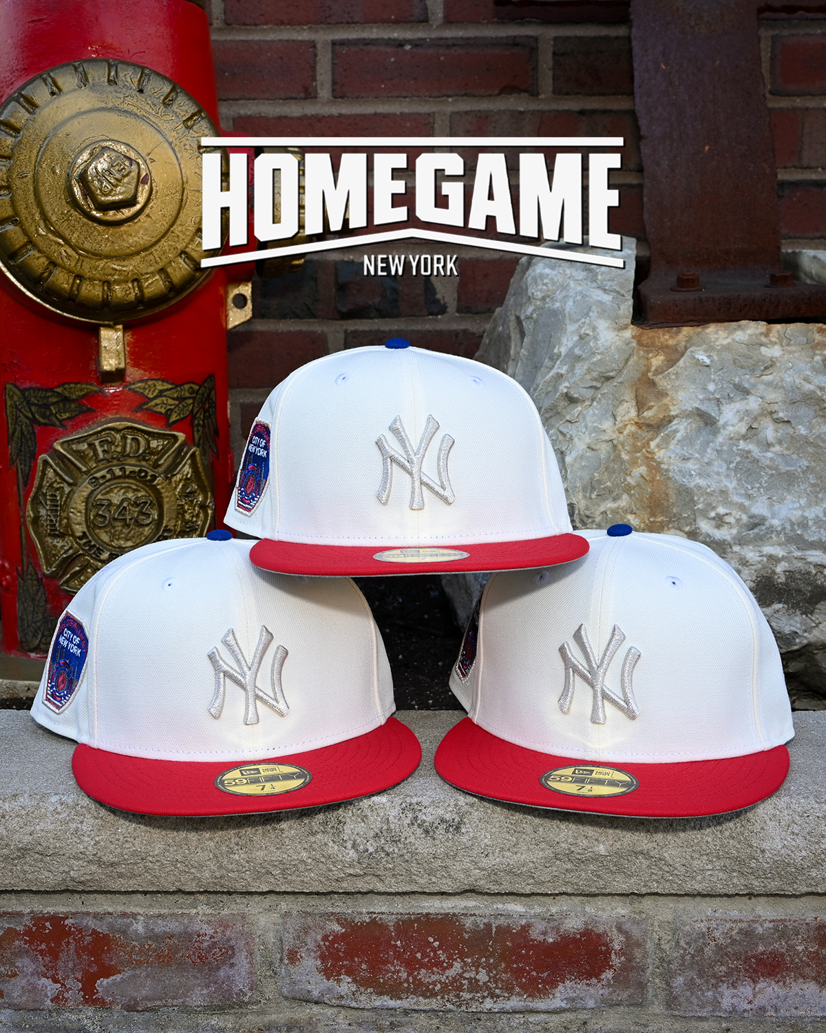 New York Yankees Fire Department City Of New York Chrome White/Scarlet 59Fifty New Era
