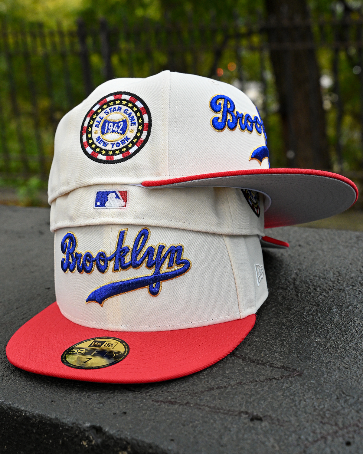 Brooklyn Dodgers 1942 All Star Game Chrome White/Scarlet 59Fifty New Era