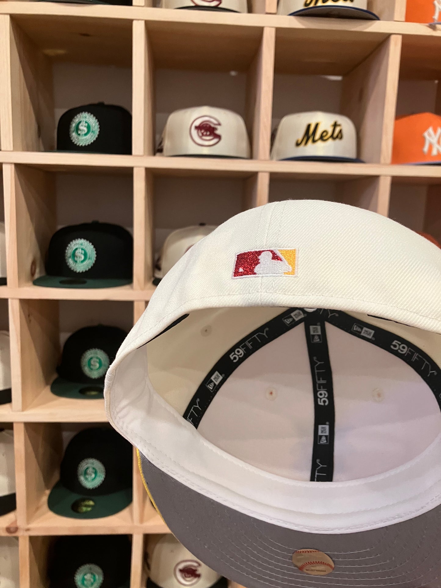 New York Mets 1969 Lets Go Mets Chrome White/Cyber Yellow 59Fifty New Era Hat