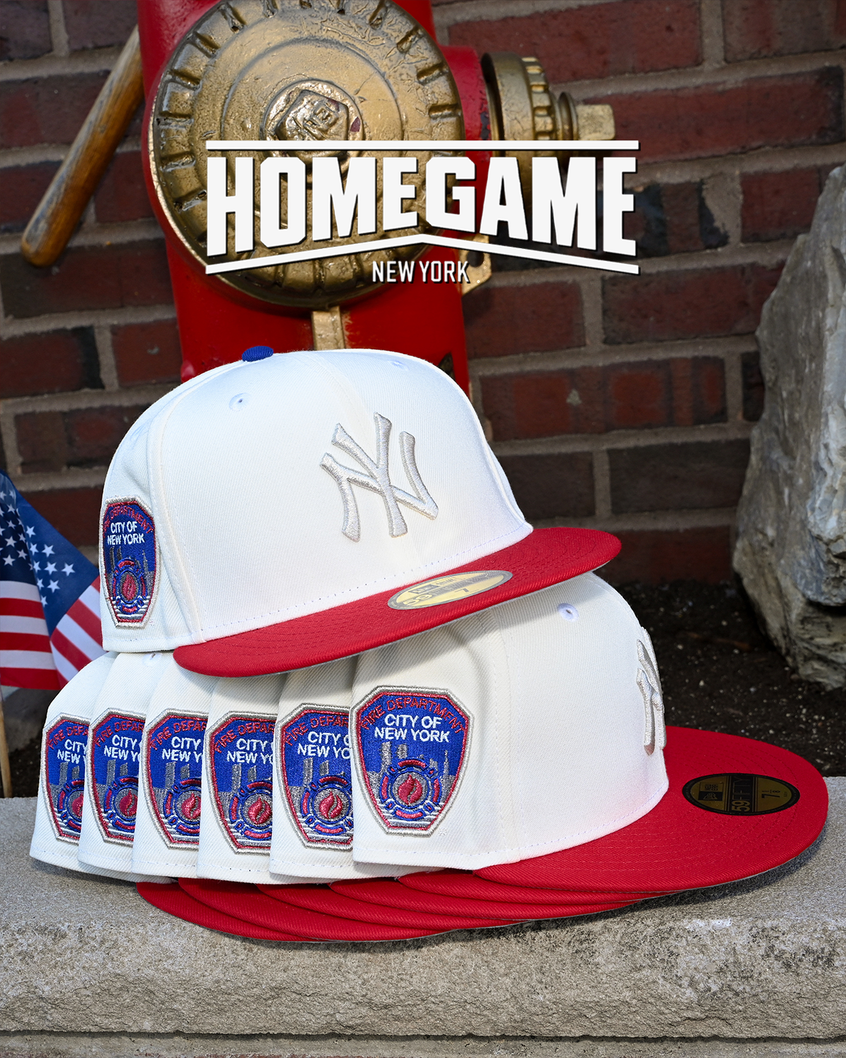 New York Yankees Fire Department City Of New York Chrome White/Scarlet 59Fifty New Era