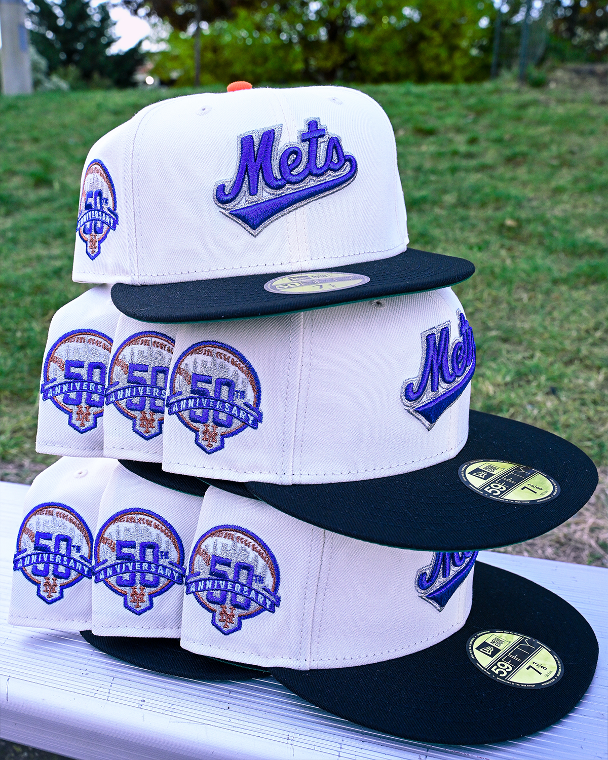 New York Mets 50th Anniversary Chrome White/Black 59Fifty New Era