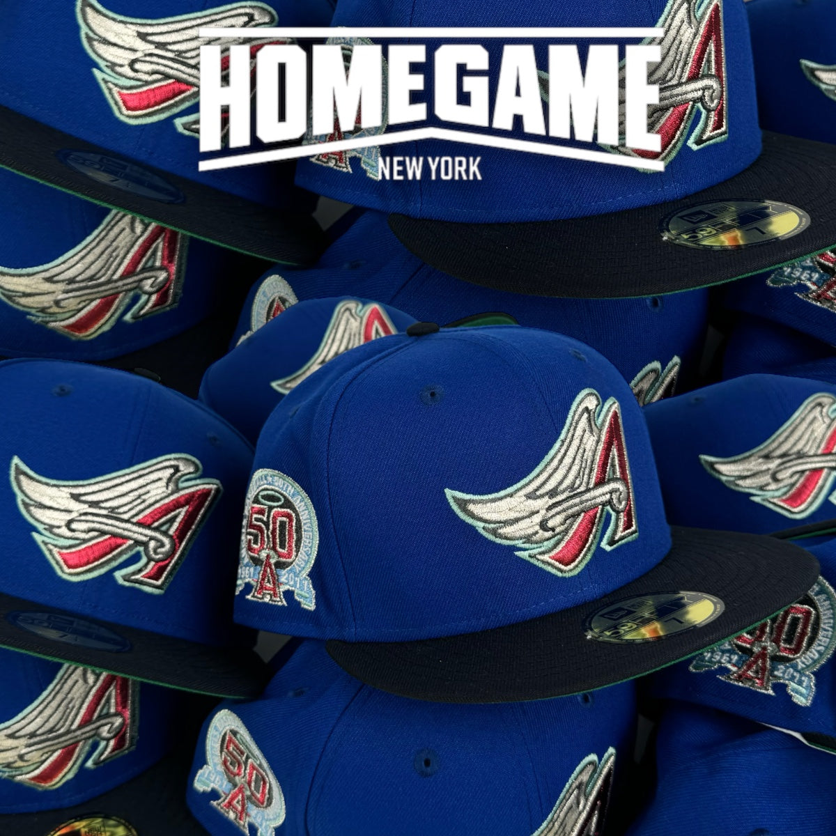 Los Angeles Angels 50th Anniversary Calming Blue/Navy 59Fifty New Era Hat