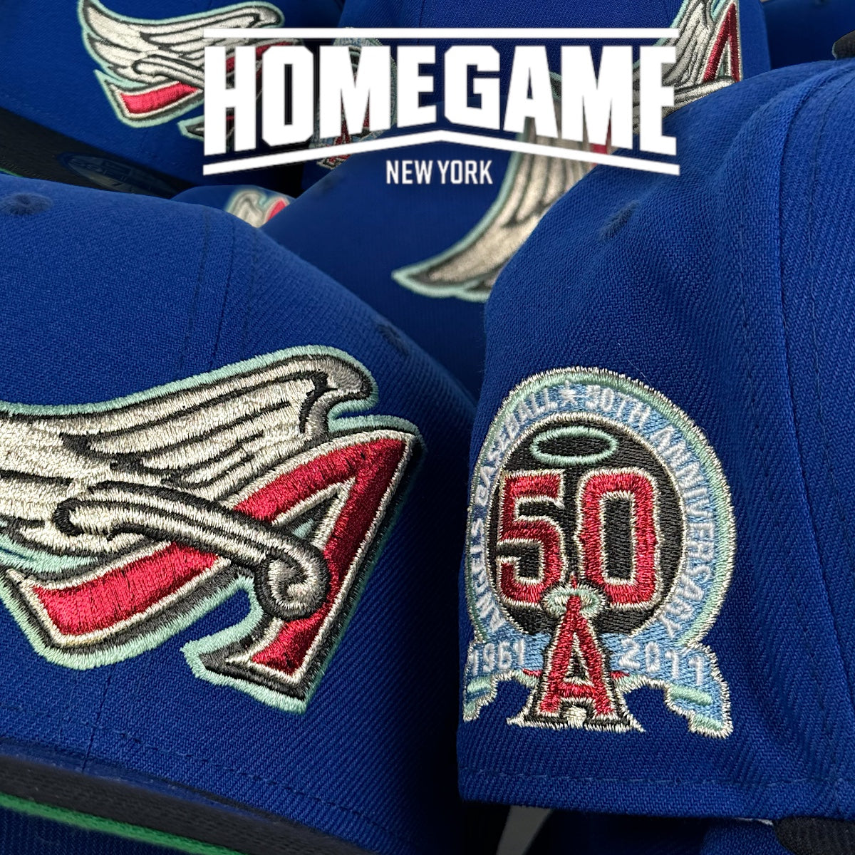 Los Angeles Angels 50th Anniversary Calming Blue/Navy 59Fifty New Era Hat