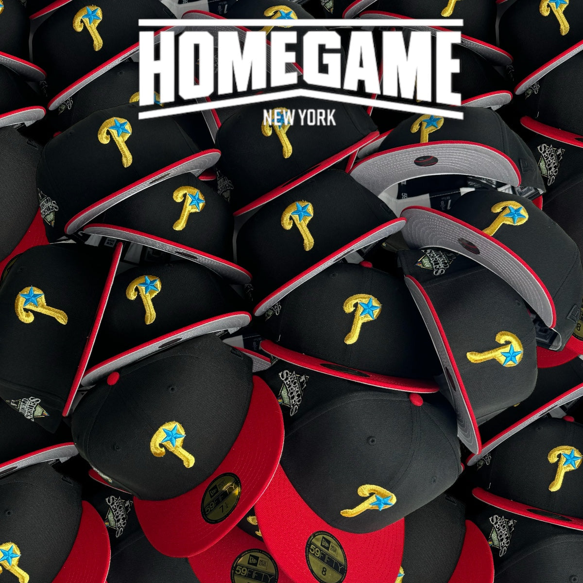 Philadelphia Phillies 2008 World Series in Black/Scarlet 59Fifty New Era Hat