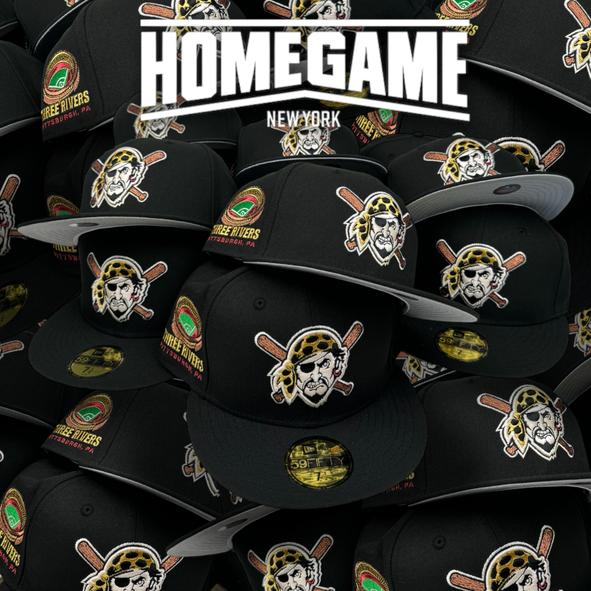 Pittsburgh Pirates Three Rivers Cooperstown Stadium Black 59Fifty New Era