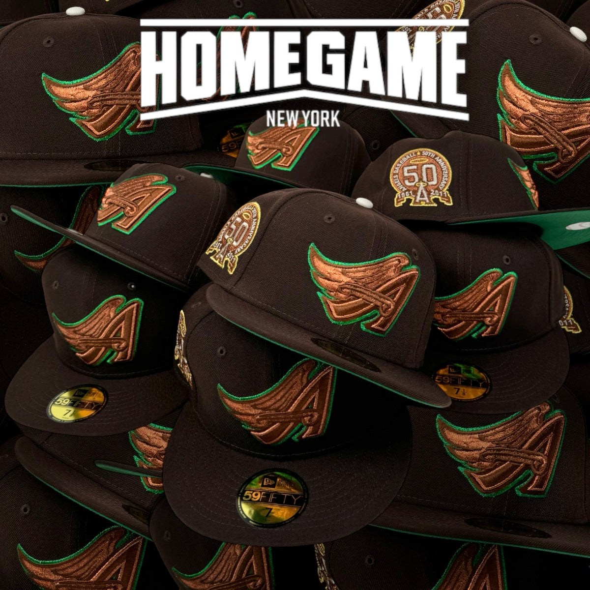 Anaheim Angels 50th Anniversary Burn Wood 59Fifty New Era