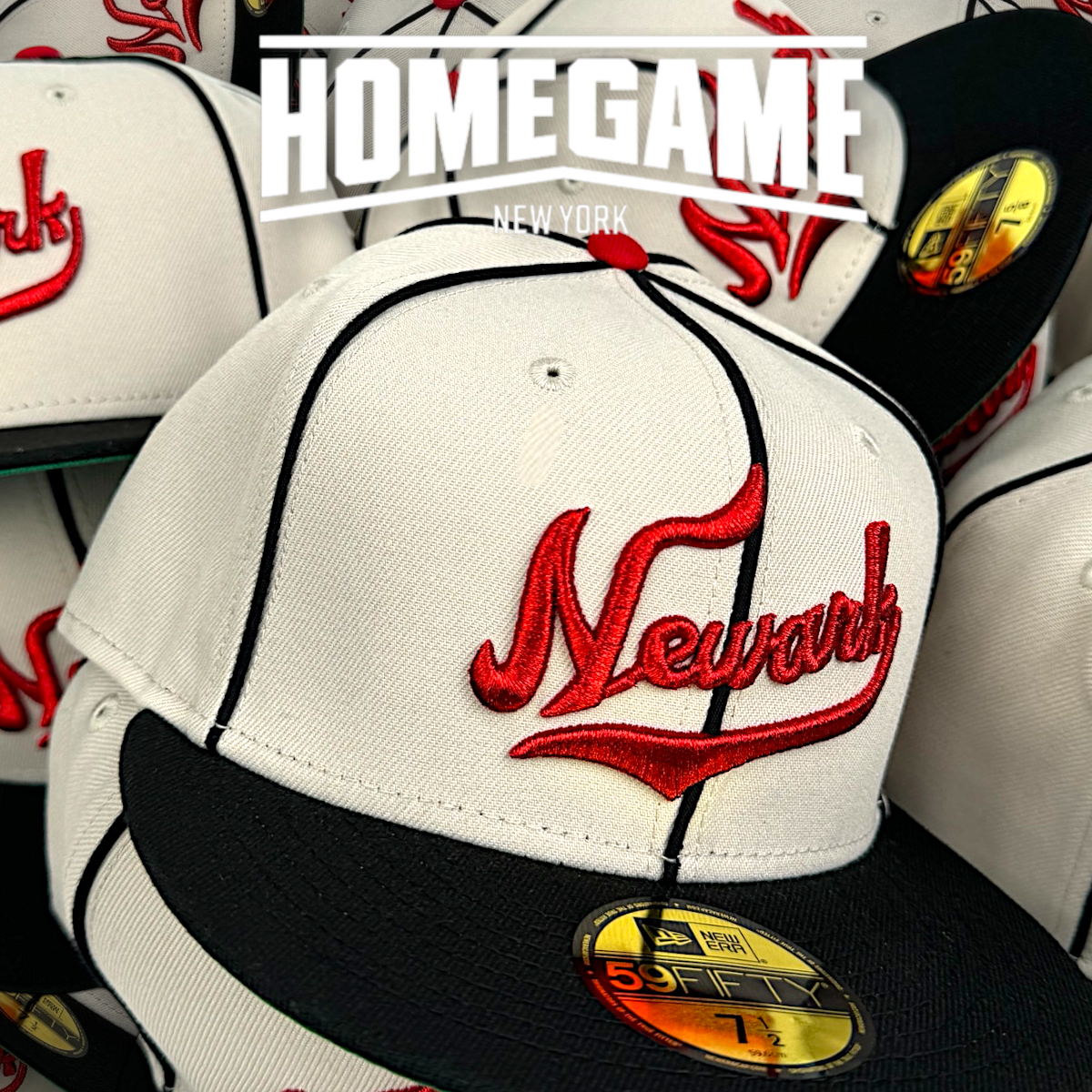 Newark Eagles Stone Black 59Fifty New Era HOMEGAME NEW YORK