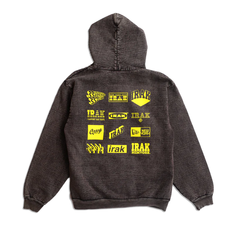 IRAK Logo Hoodie Cocoa Miniral Wash