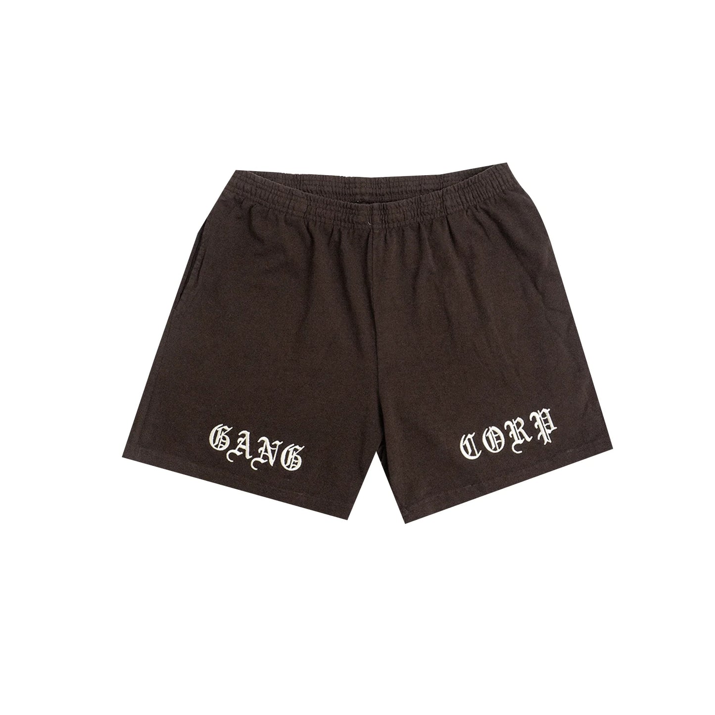 Gang Corp Old English Logo Shorts Brown