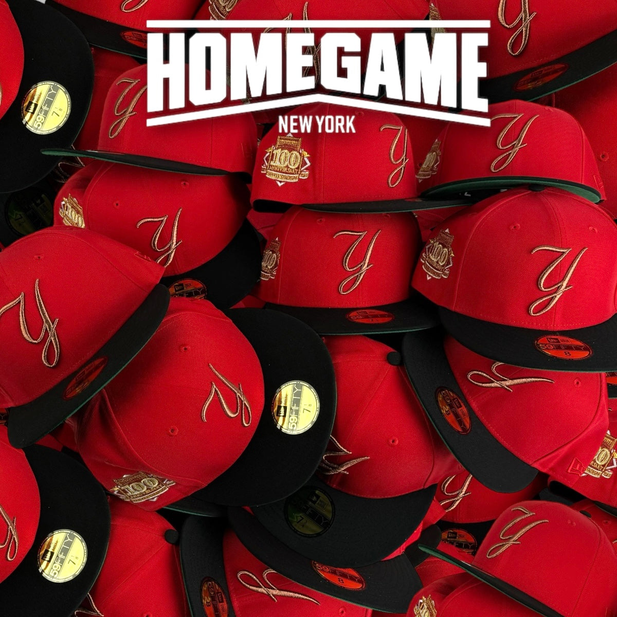 New York Yankees 100th Year Anniversary Front Door Red/Black 59Fifty New Era Hat