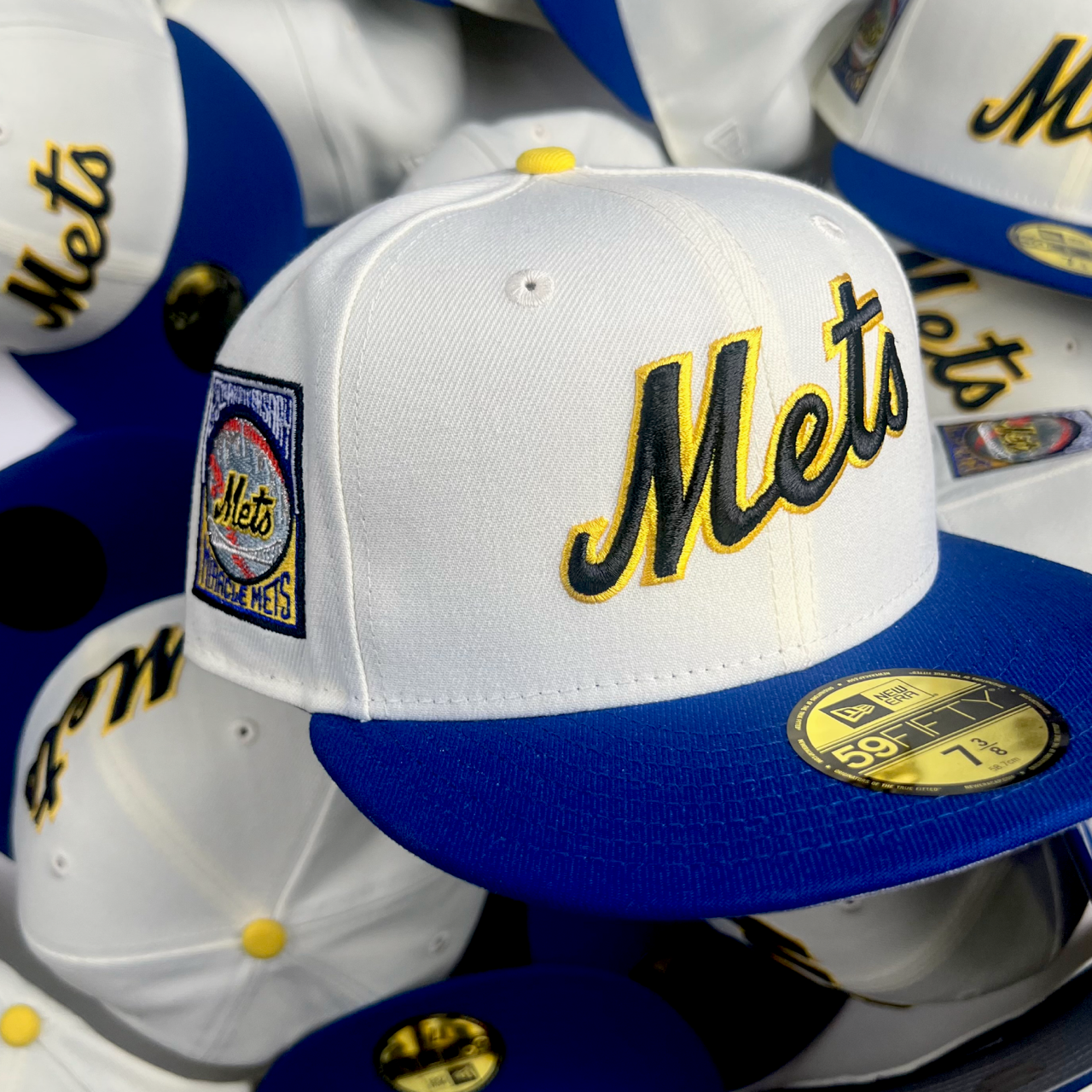 New York Mets 25th Anniversary Chrome White/Light Royal 59Fifty New Era Hat