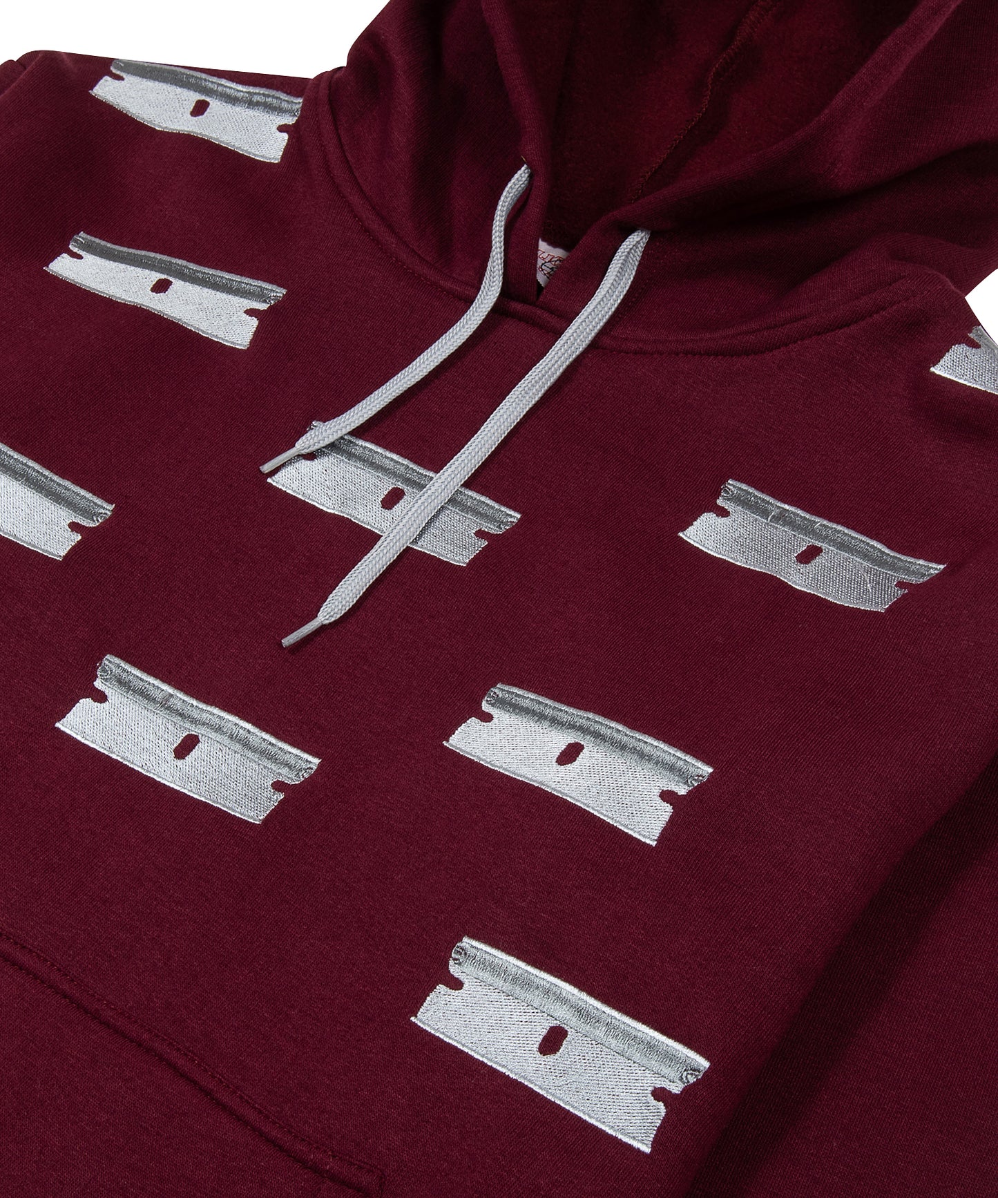 Public Housing Skate Team Razor Embroidered Hoodie Burgundy