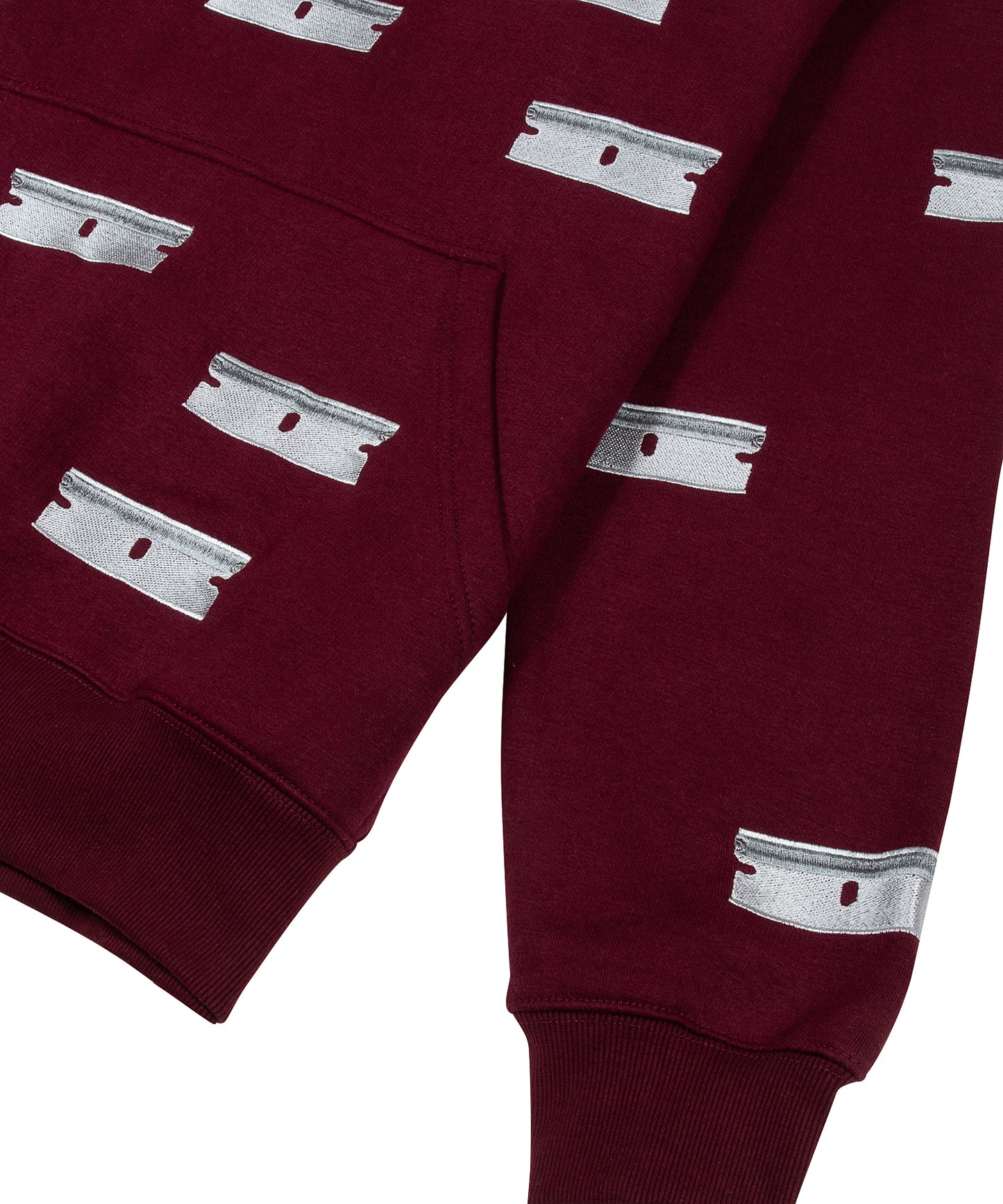 Public Housing Skate Team Razor Embroidered Hoodie Burgundy