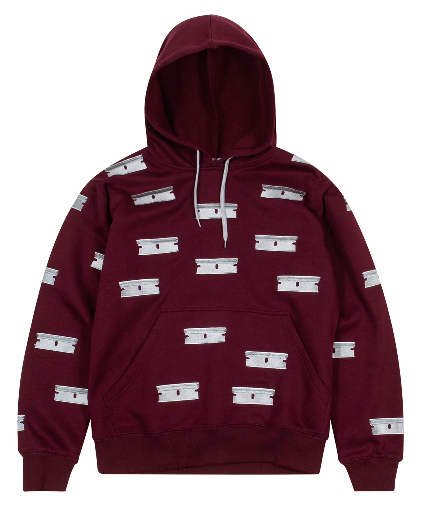 Public Housing Skate Team Razor Embroidered Hoodie Burgundy