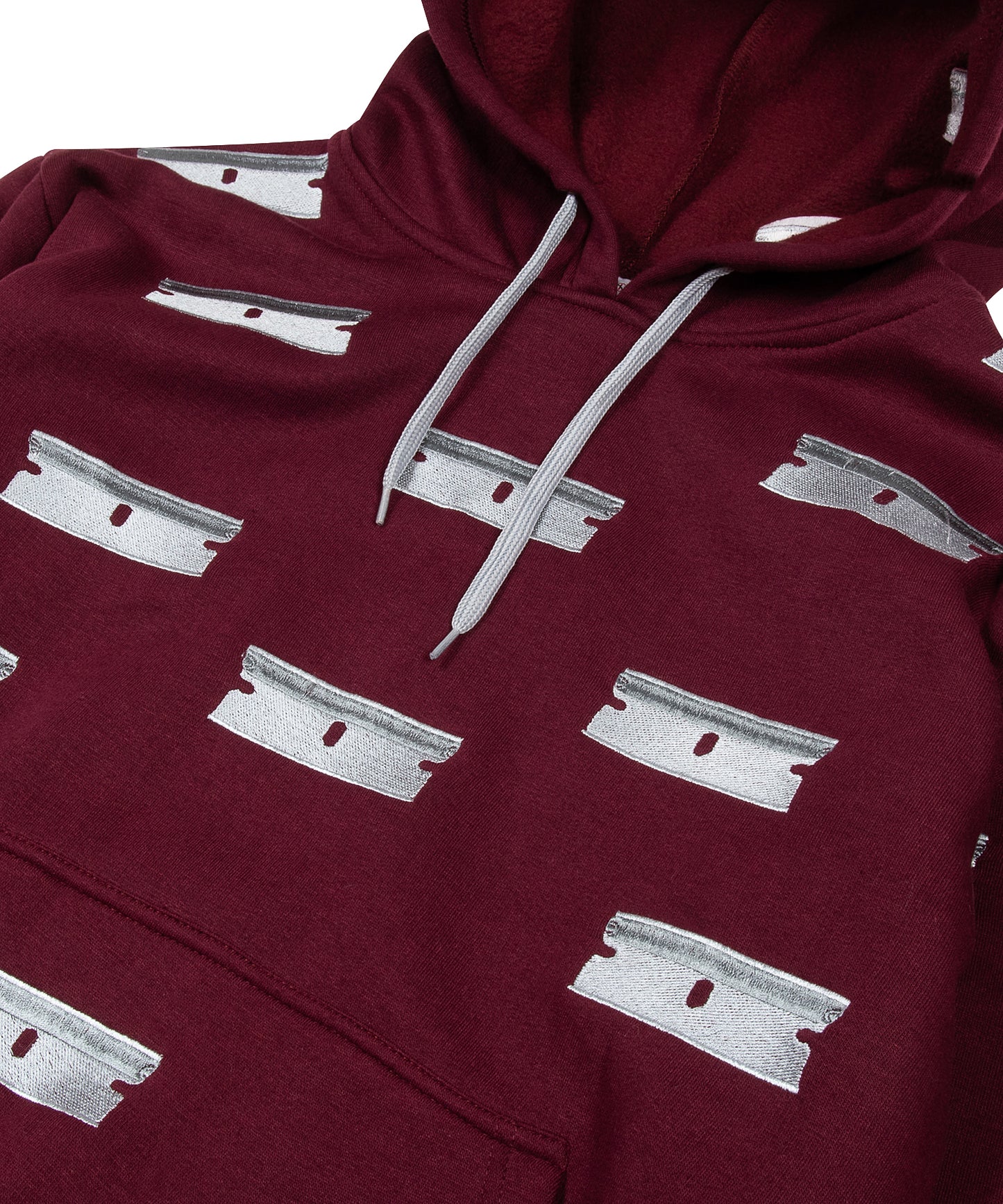 Public Housing Skate Team Razor Embroidered Hoodie Burgundy