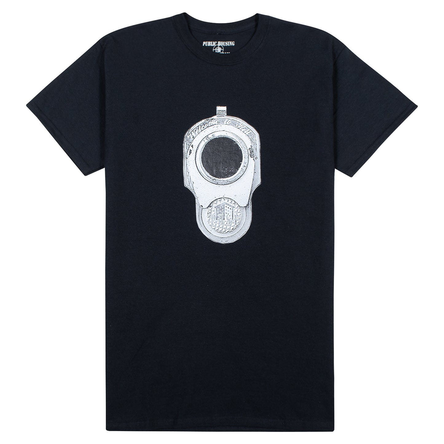 Public Housing Skate Team Gun Barrel Tee Black