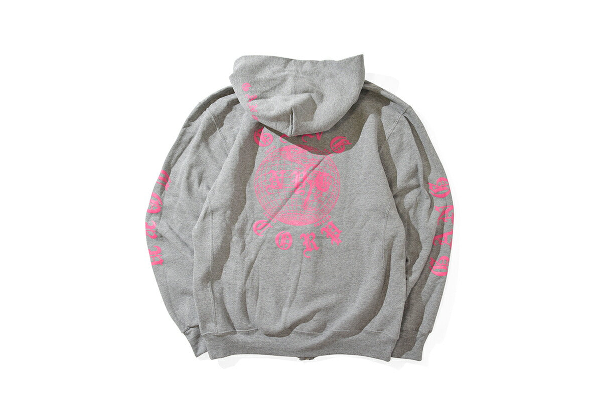 Gang Corp Globe Zip Up Sweatshirt Heather Grey