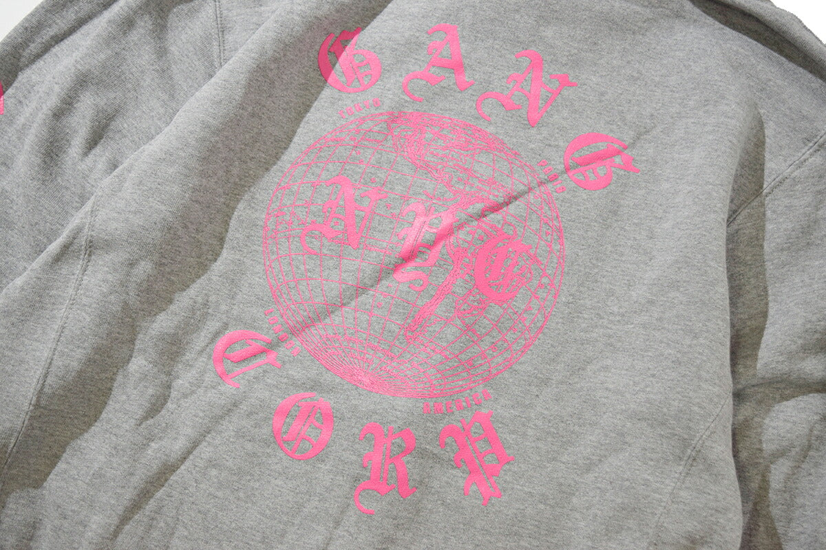 Gang Corp Globe Zip Up Sweatshirt Heather Grey