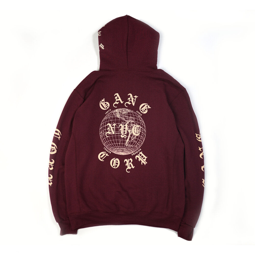 Gang Corp Maroon Global Hoodie