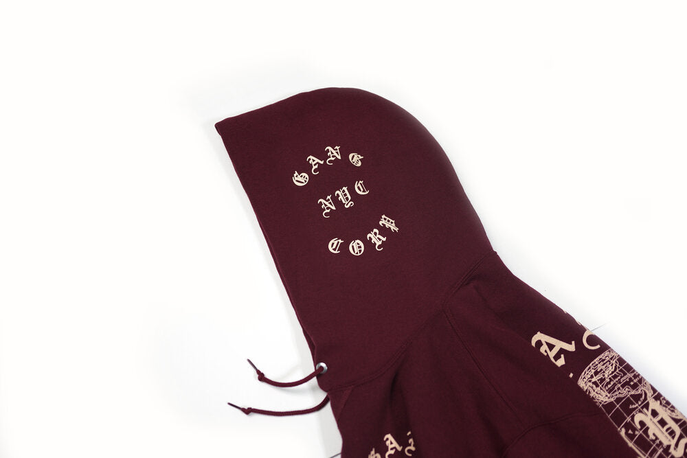 Gang Corp Maroon Global Hoodie