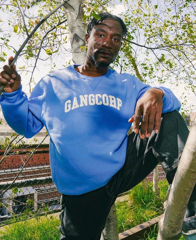 Gang Corp Collegiate Arch Logo Crewneck Blue