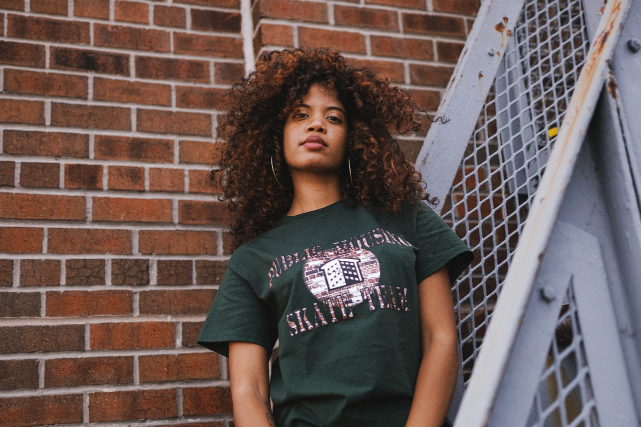 Public Housing Skate Team Brick Logo Tee Black