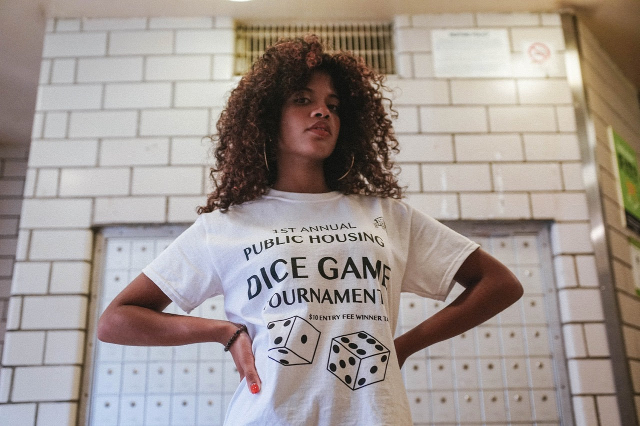 Public Housing Skate Team Dice Game Tournament Tee