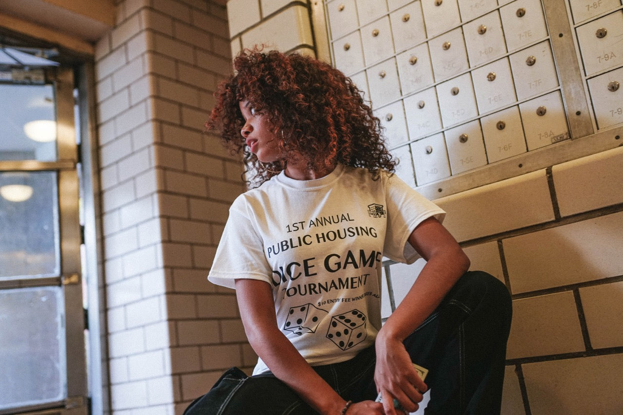 Public Housing Skate Team Dice Game Tournament Tee