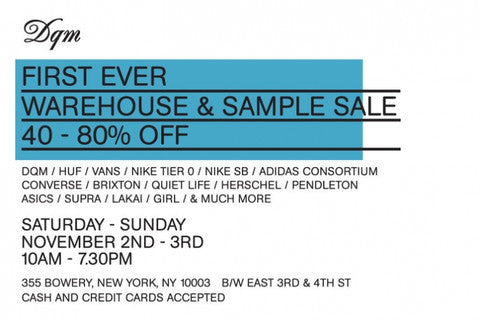 DQM Warehouse & Sample Sale