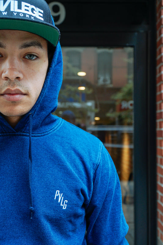 PRIVILEGE Indigo Pullover Hoodie Now Online & In-Store
