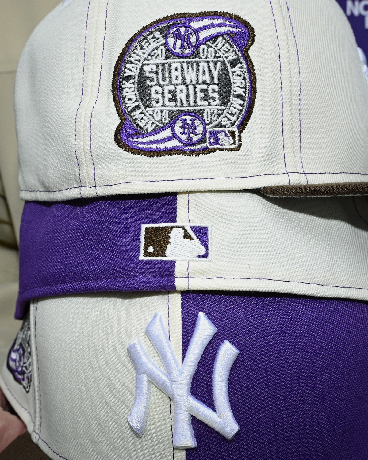 Restock! New York Yankees 2000 Subway Series Chrome White/Purple/Walnut 59Fifty New Era