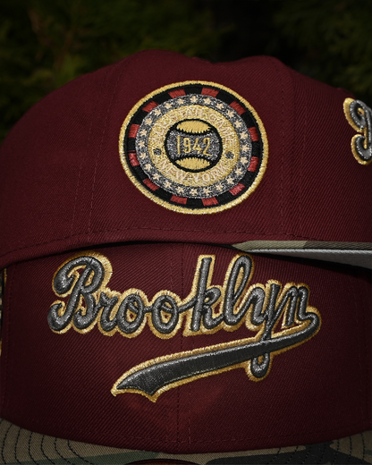 Brooklyn Dodgers 1942 All Star Game Maroon/Woodland Camo 59Fifty New Era