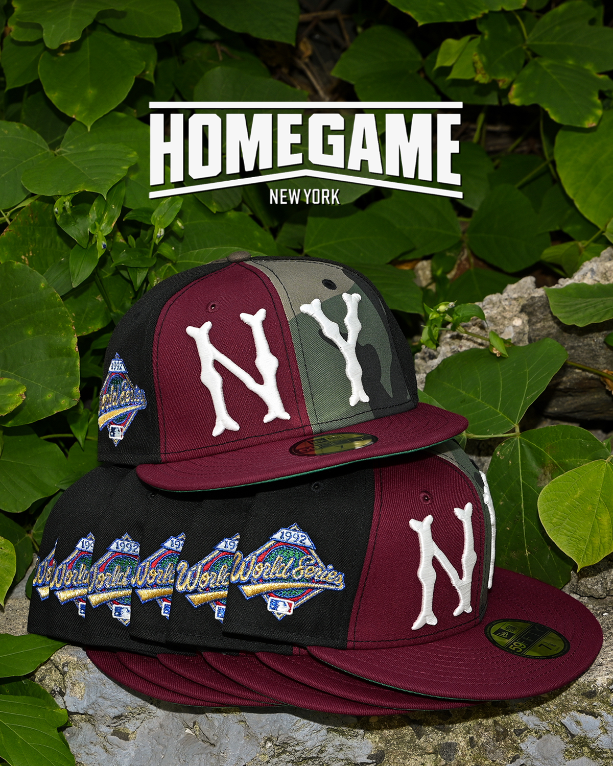 New York Highlanders 1992 World Series Cardinal/Black/Yellow/Woodland Camo 59Fifty New Era