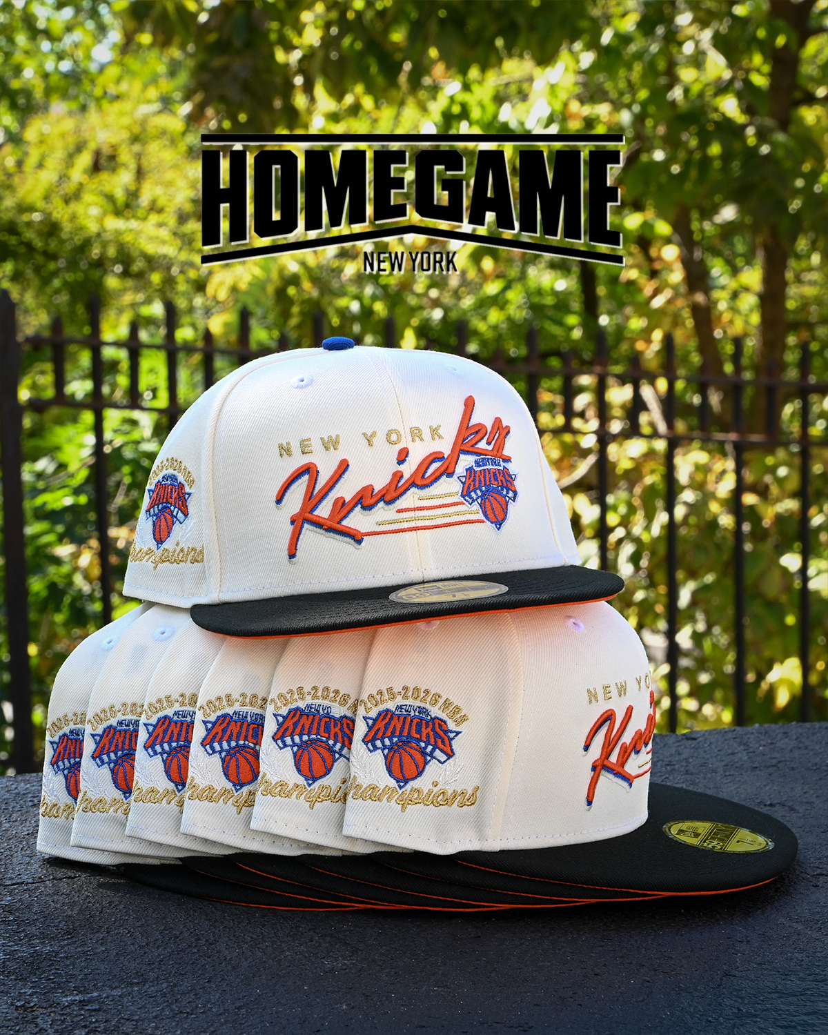 New York Knicks 2025 2026 NBA Champion Chrome White/Black 59Fifty New Era
