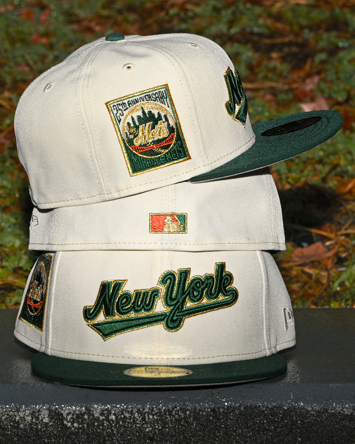New York Mets 25th Anniversary Chrome White/Dark Green 59Fifty New Era