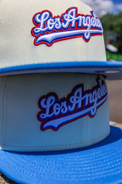 Los Angeles Dodgers 60th Anniversary Chrome White/Rainstorm Blue 59Fifty New Era