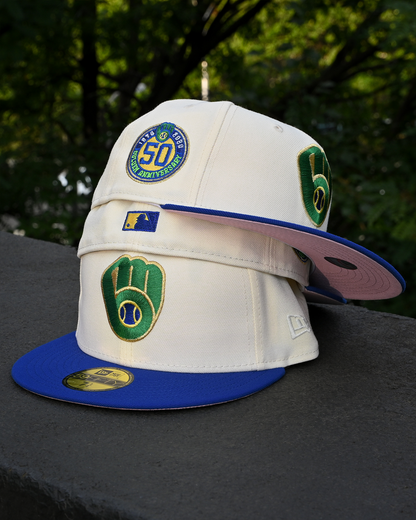Milwaukee Brewers 50th Anniversary Chrome White/Royal 59Fifty New Era