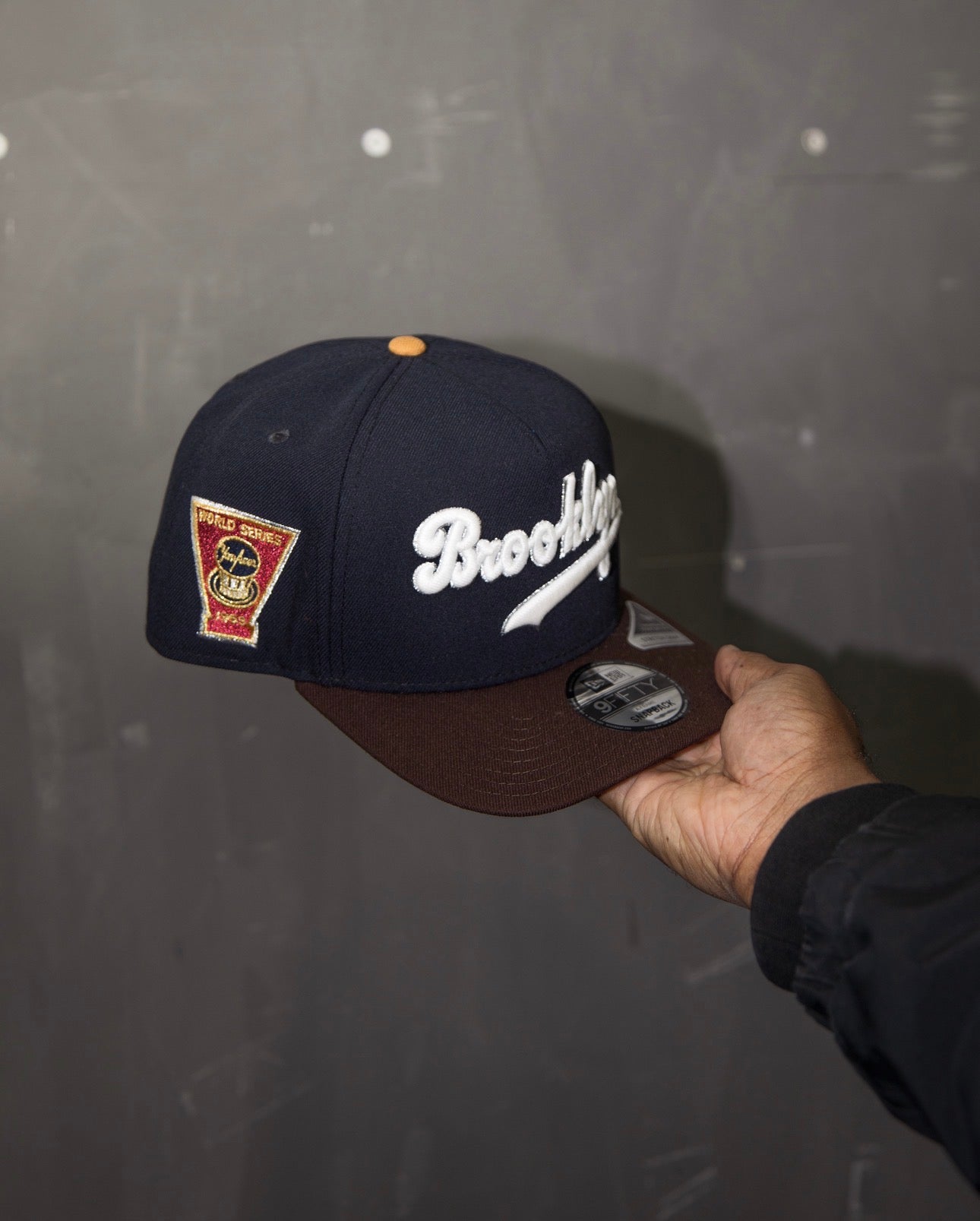 Brooklyn Dodgers 1953 World Series Navy/Walnut 9Fifty A-Frame Snapback New Era