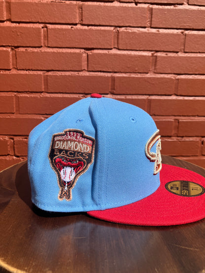 Arizona Diamondbacks 1998 Inaugural Season Sky Blue/Pinot Red 59Fifty New Era