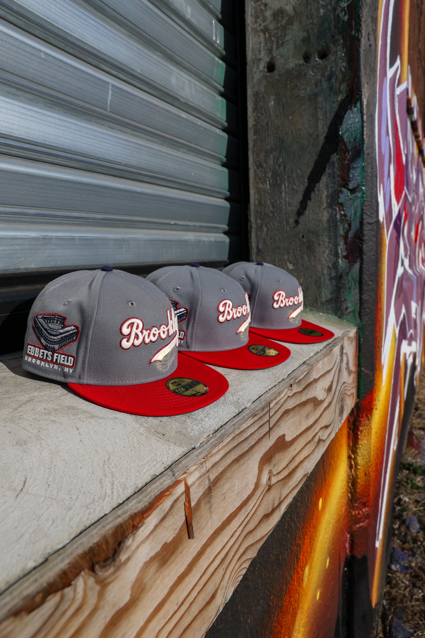 Brooklyn Dodgers Ebbets Field Storm Grey/Scarlet 59Fifty New Era